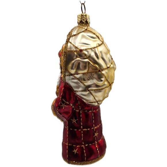 Patricia Breen Roosevelt Santa Red Glittered Stars Teddy Bear Christmas Ornament - Picture 7 of 11